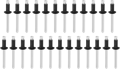 Miniatura 10 de uxcell Remaches ciegos de nailon, 18 x 14 pulgadas (0.126in x 0.252in), cierre de remache para tablero de PC, color negro, 25 unidades