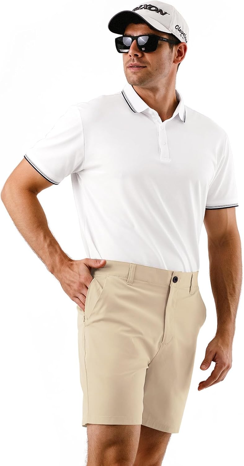 Mens Golf Shorts 7 Inch Inseam, Quick Dry Stretch Casual Lightweight Stretch Flat Front Hybrid Men's Golf Shorts for Men - Image 5