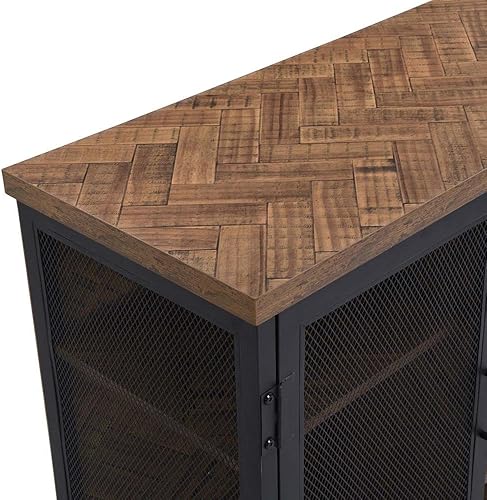 Miniatura 8 de Kopokd Maximiza tu espacio con el gabinete de almacenamiento multifuncional, almacenamiento de licores y vidrios para bar de vino, soporte para TV,