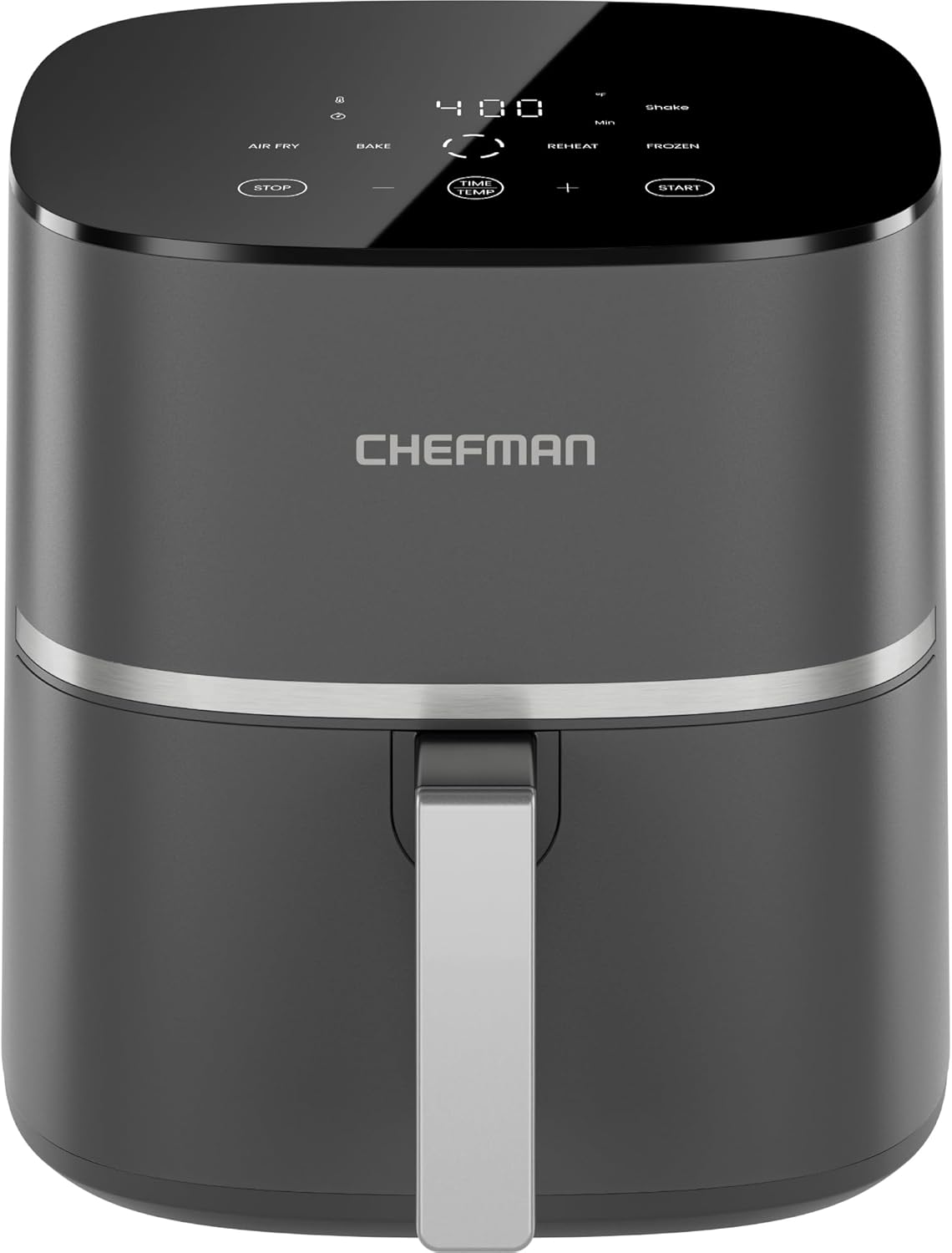 Chefman TurboX 4-in-1 Air Fryer, 5-Quart Airfryer for Extra Crispy Chicken, Fries, Wings, and More, Air Fry, Bake, Reheat, and Frozen Functions, Digital Touch Controls, Dishwasher Safe – Gray