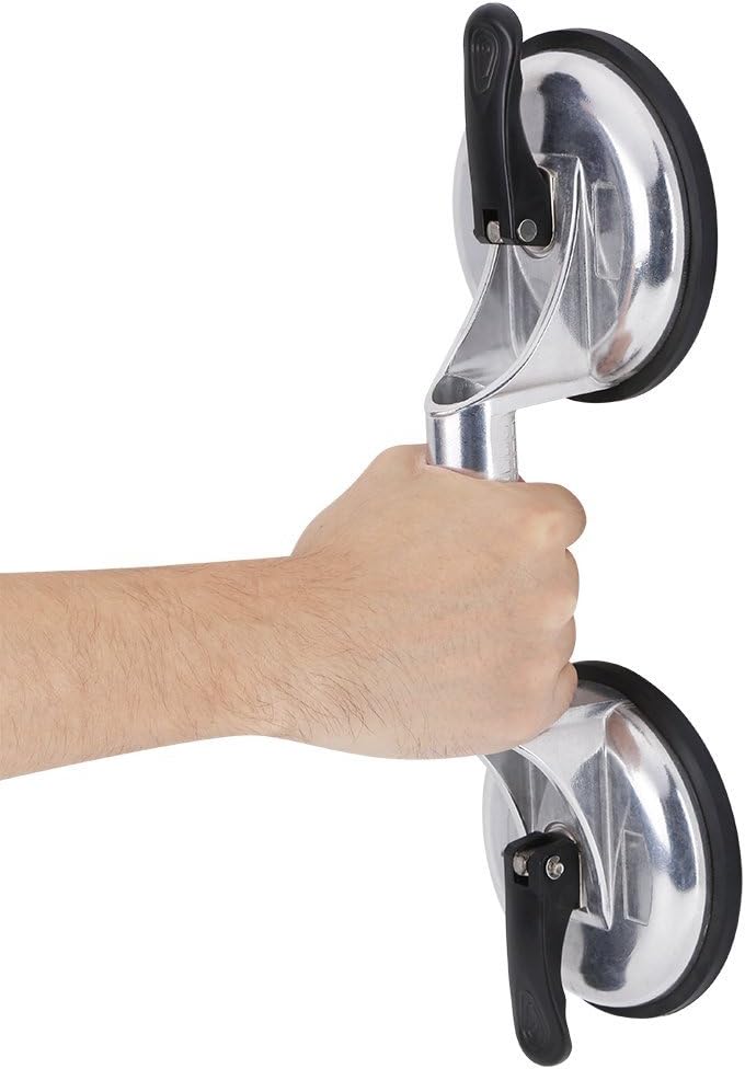 Heavy Duty Aluminium Alloy Vacuum Suction Cup, Professional Double Plates Glass Lifter Mover Dent Puller