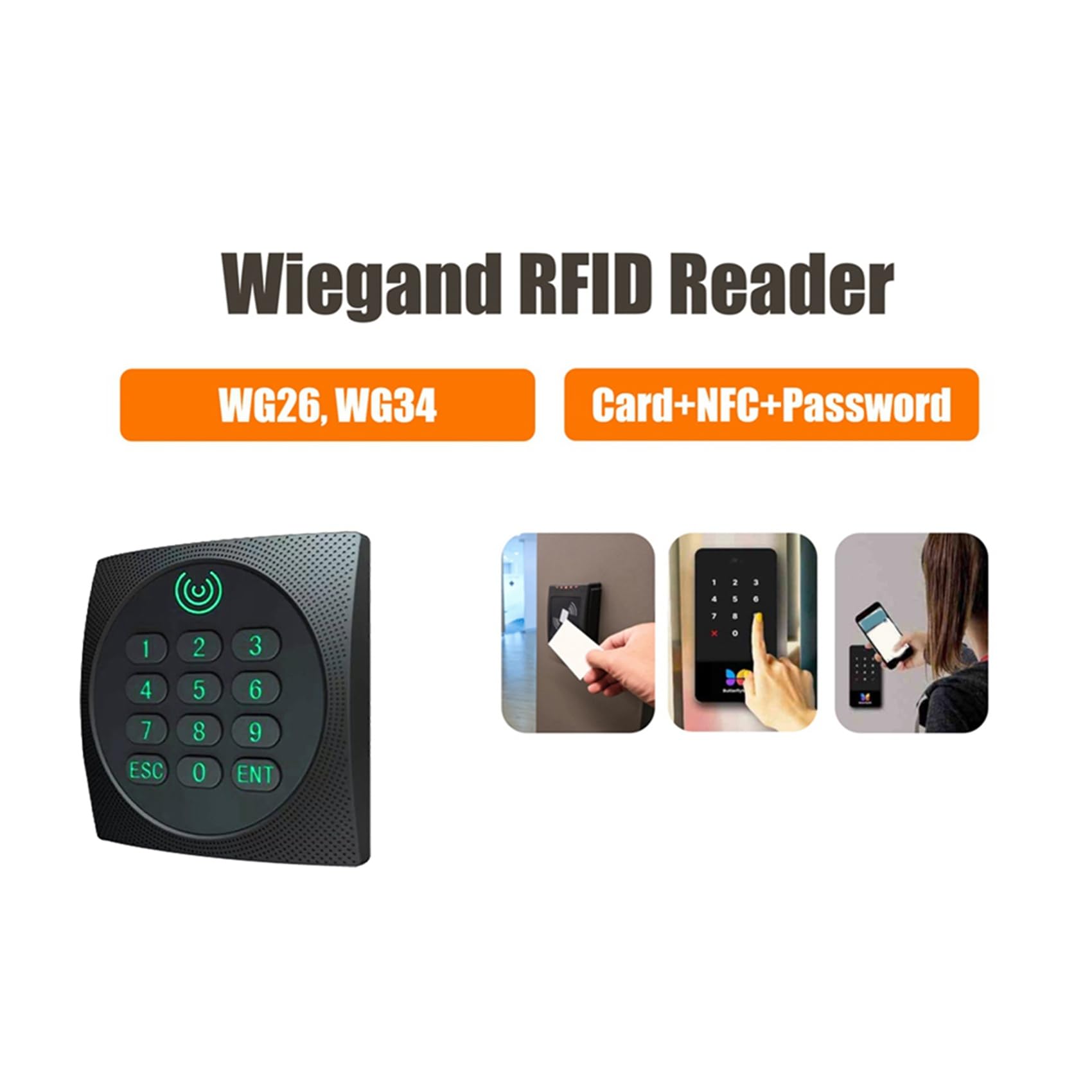 4X KR602M Wiegand 34/26 Bit RFID Reader 13.56Mhz Mi Reader per il Controllo Degli Accessi Supporta La Password NFC Della Carta con Tastiera LED