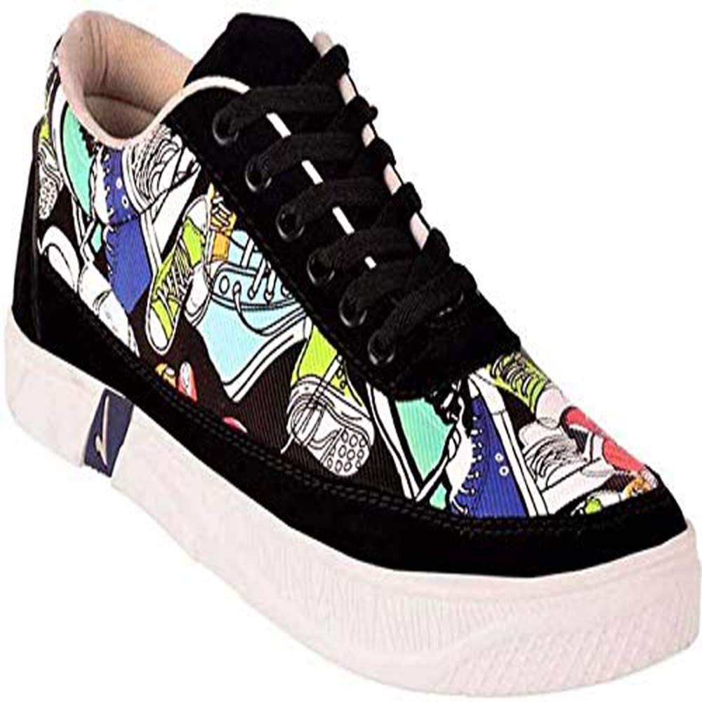 Amico Mens Designer Printed Casual Sneakers/Running/Gym Shoes (Black+Print, Numeric_9) (B08SQD1H33) Amazon Price History, Amazon Price Tracker