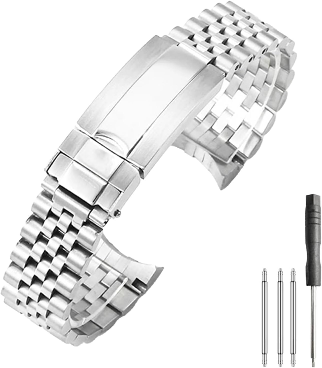Cinturino Jubilee in Acciaio Inossidabile 316l per Rolex Datejust 36/41, Maglie Finali Solide, Bracciale di Ricambio in Metallo Regolabile. Silver 22mm