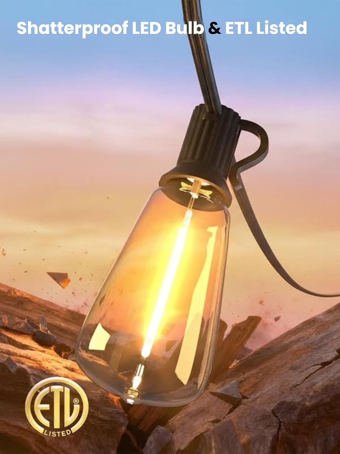 Svater Outdoor String Lights 300 FT, LED Patio Lights Outside with 156 Shatterproof G40 Bulbs, Dimmable Hanging Globe Lighting for Bistro Backyard Cafe Market Porch