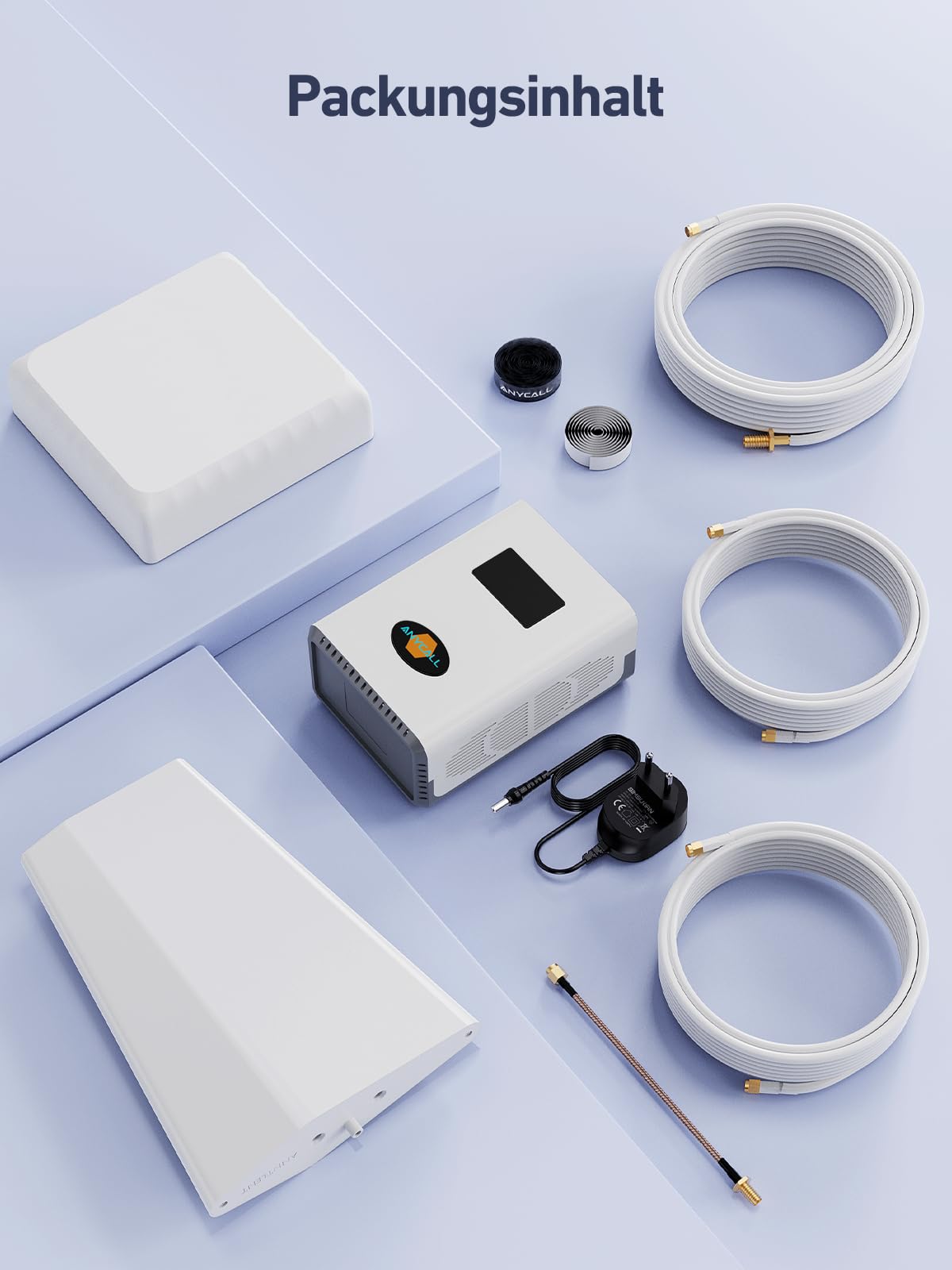 Mobilfunk Signalverstärker auf Band 1/3/7/20, Empfangsverstärker Handy für Zuhause, 5G 4G LTE GSM Repeater mit Hoher Verstärkung, Handynetz Verstärker für O2 E-Plus T-Mobile