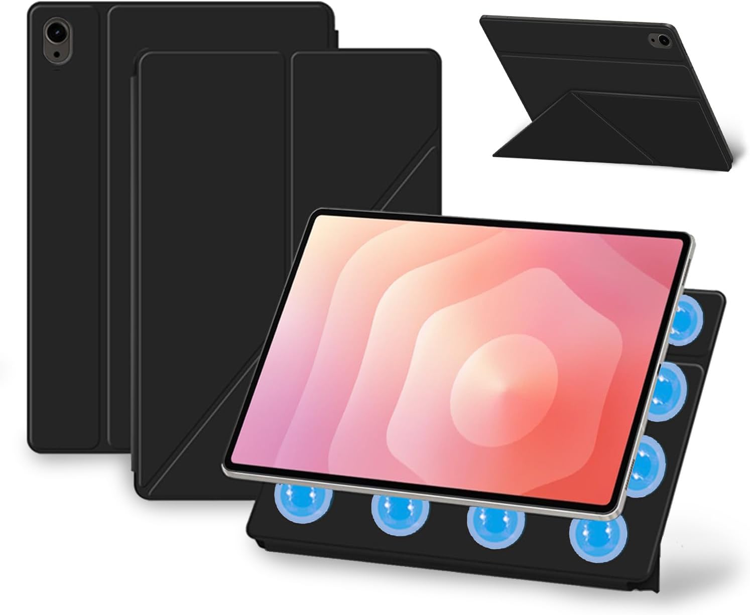 Case for Samsung Galaxy Tab S11,NOUKAJU Magnetic Protection Case,Adjustable Bracket,Drop-Resistant,Anti-Scratch,Protection Cover for Samsung Galaxy Tab S11 Tablet 11inch(Black)