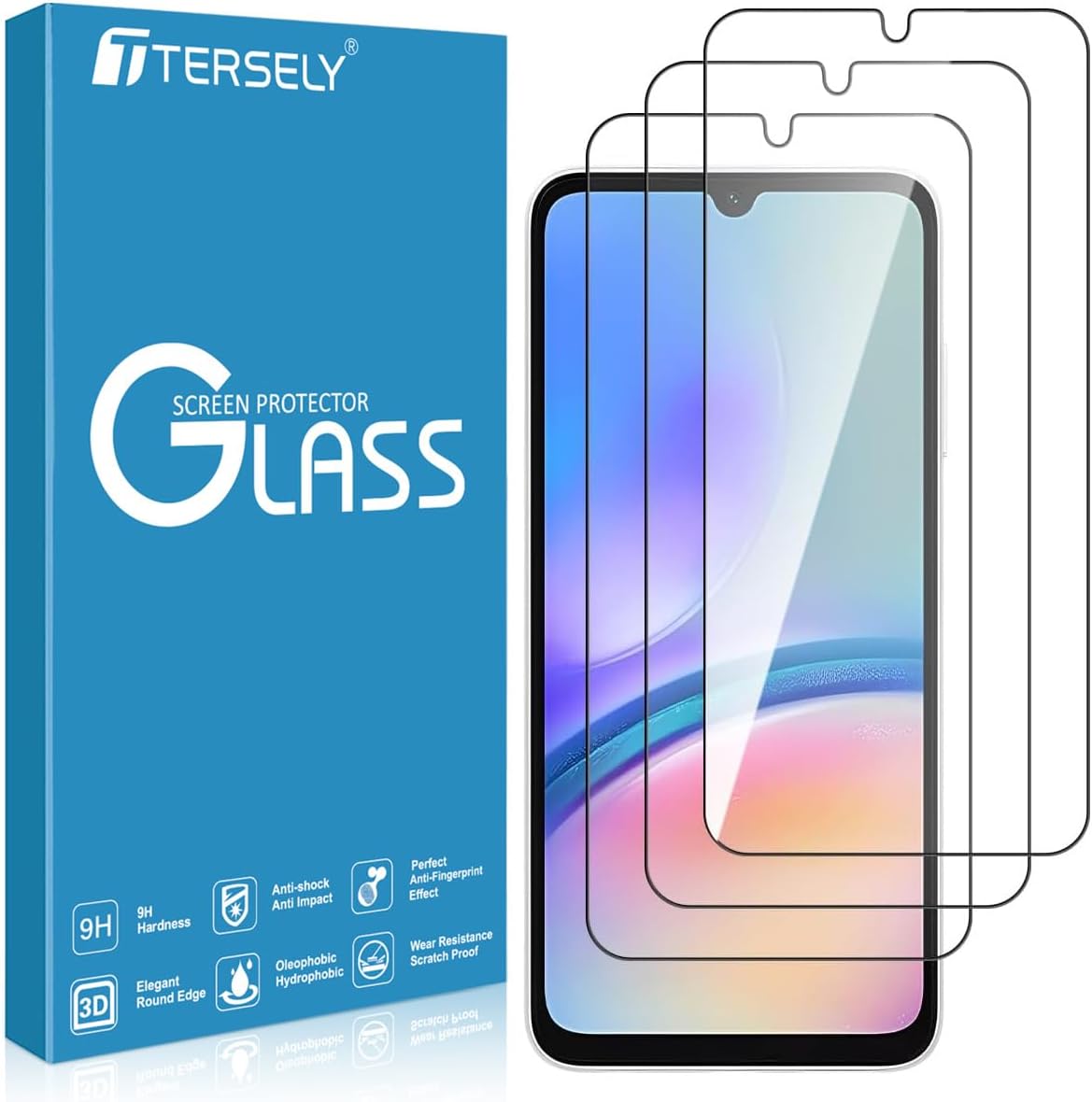 T Tersely 【3 Pack】 9H Tempered Glass Screen Protector for Samsung Galaxy A05s/Galaxy A06, Case Friendly, Ultra-clear, Easy to Install, Shatterproof Anti-Scratch Film Screen Protector
