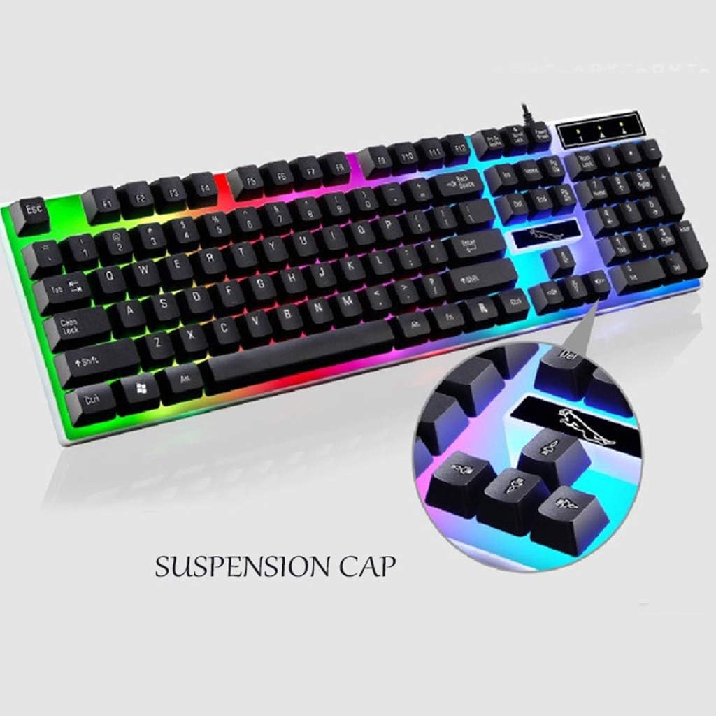 USB Charging Light Keyboard & Mouse Kit Rainbow LED Gaming Equipment for PS4