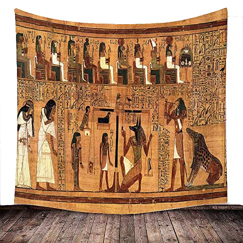 Wowagoga 60x51 Inches Egyptian Tapestry Wall Hanging Pharaoh Sacrificial Series Tapestry Background Cloth for Home Dorm Living Room Wall Egyptian Decor Bathroom Curtain
