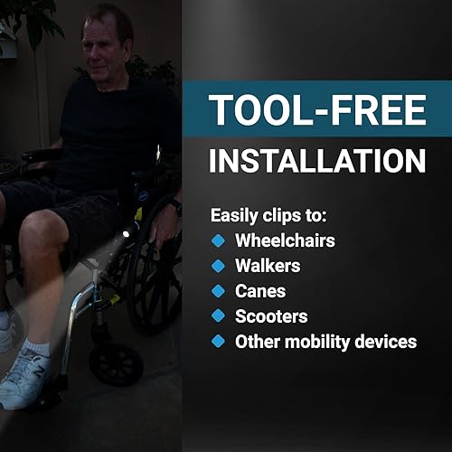Vista 5 de Life Mounts - Luz LED de montaje universal para dispositivos de movilidad - Mantente seguro e ilumina tu camino - Accesorio para andadores, sillas