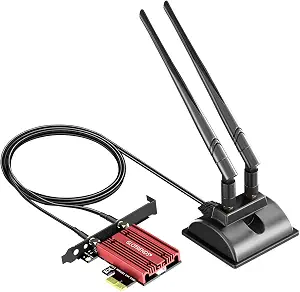 GLOTRENDS WiFi 7 PCIe Card with 2-Meter Extension Antenna for Desktop PC