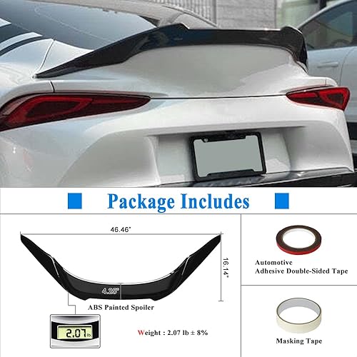 Miniatura 5 de Alerón de maletero compatible con Toyota Supra A90 A91 Coupe 2019-2025, kit de carrocería exterior negro brillante Hidroinmersión de fibra de
