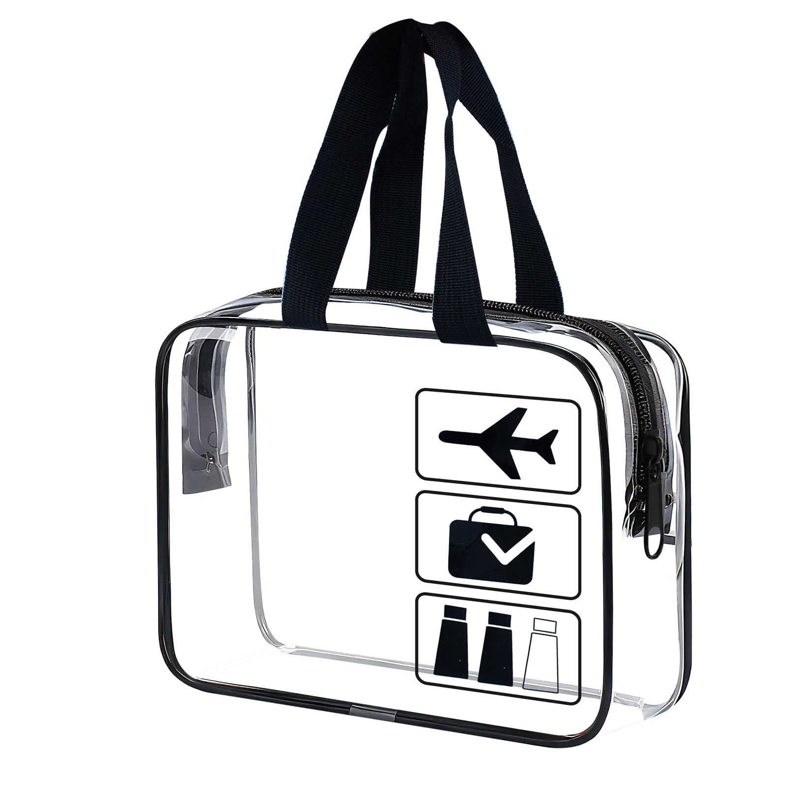 Clear Travel Toiletry Bag TSA Approved Quart Size Travel Bag Airport Security Carry On Liquid Bag Cosmetic Pouch Shower Bag Transparent Toiletries Bags (White — view 10