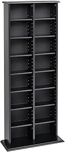 Prepac Double Media (DVD,CD,Games) Storage Tower, Black