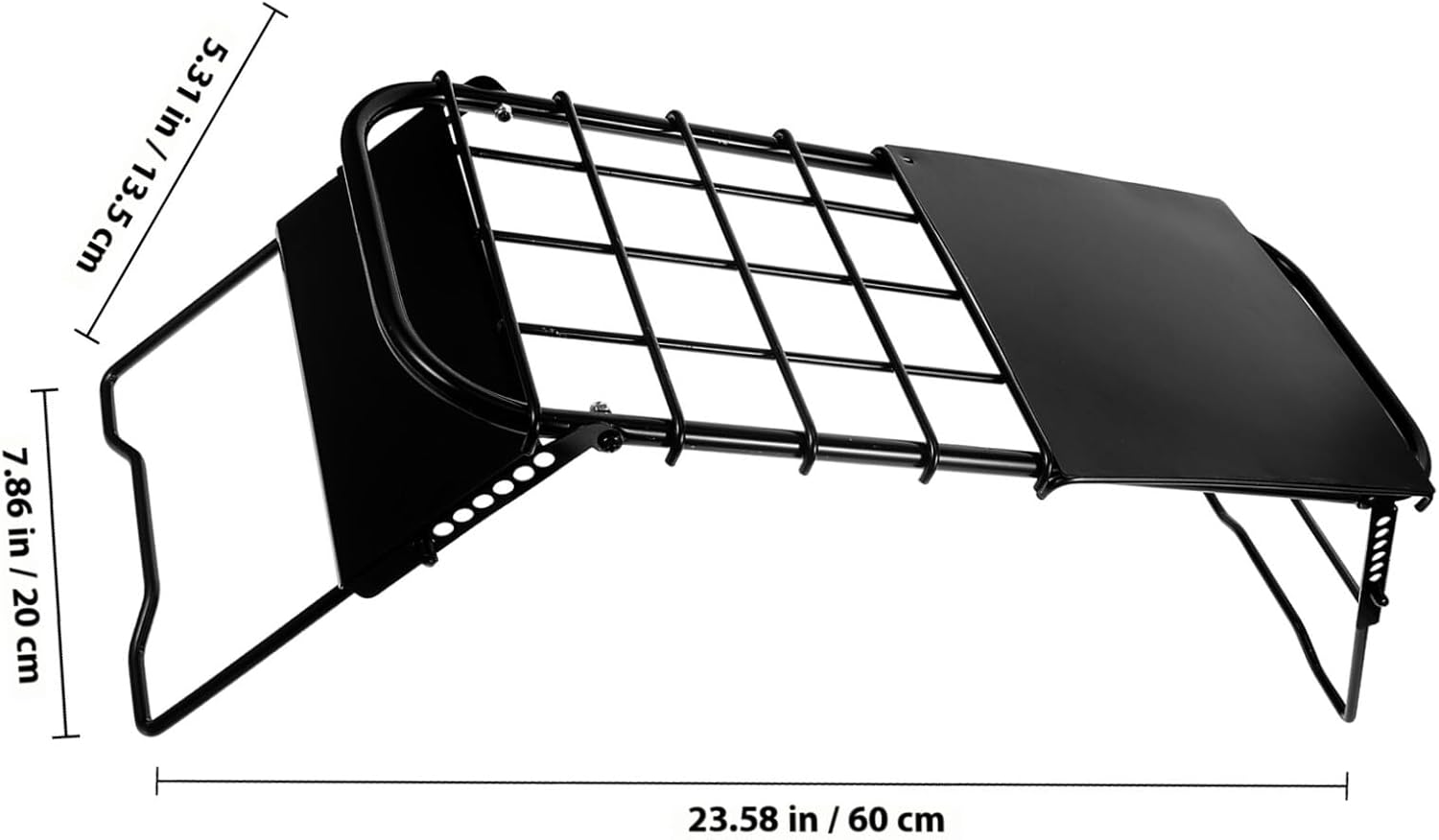 Portable Folding Camping Table Small Metal Outdoor Grill Table Adjustable Height Mesh Top for Hiking Beach BBQ Picnic