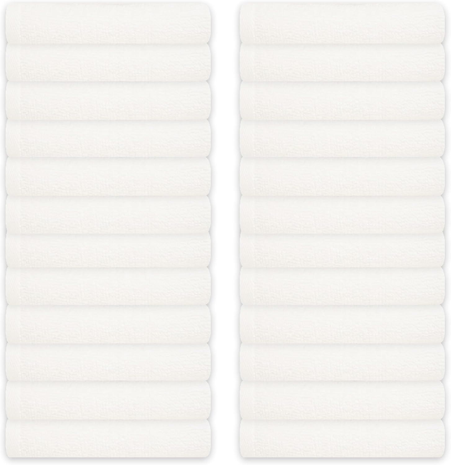 HomeLabels Washcloth Pack of 12-12 x 12 Inches (White, 24 Pack) Washcloths 24 Pack White