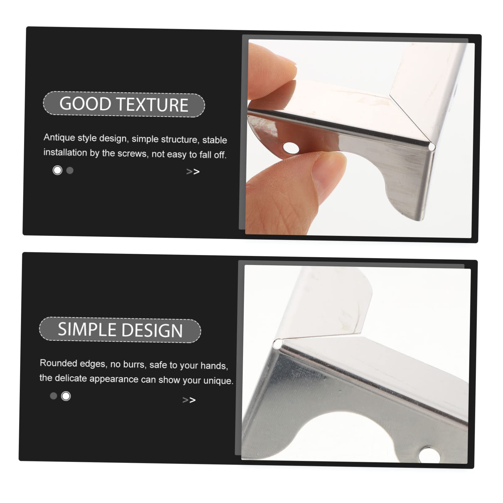 LALAFINA 2sets 16pcs Box Antique Wooden Box Corner Protectors Decorative Edges Covers for Jewelry Case Guard Retro Design Strengthens Joints Decor 16pcs*2