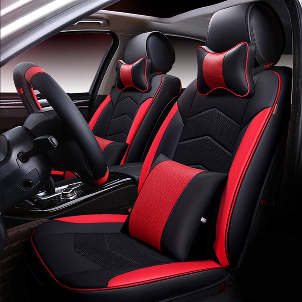 UFont Universal Leather Car Seat Cover, Luxury Car Seat Cushion for Front and Rear 5 Seats, 9 Piece Set