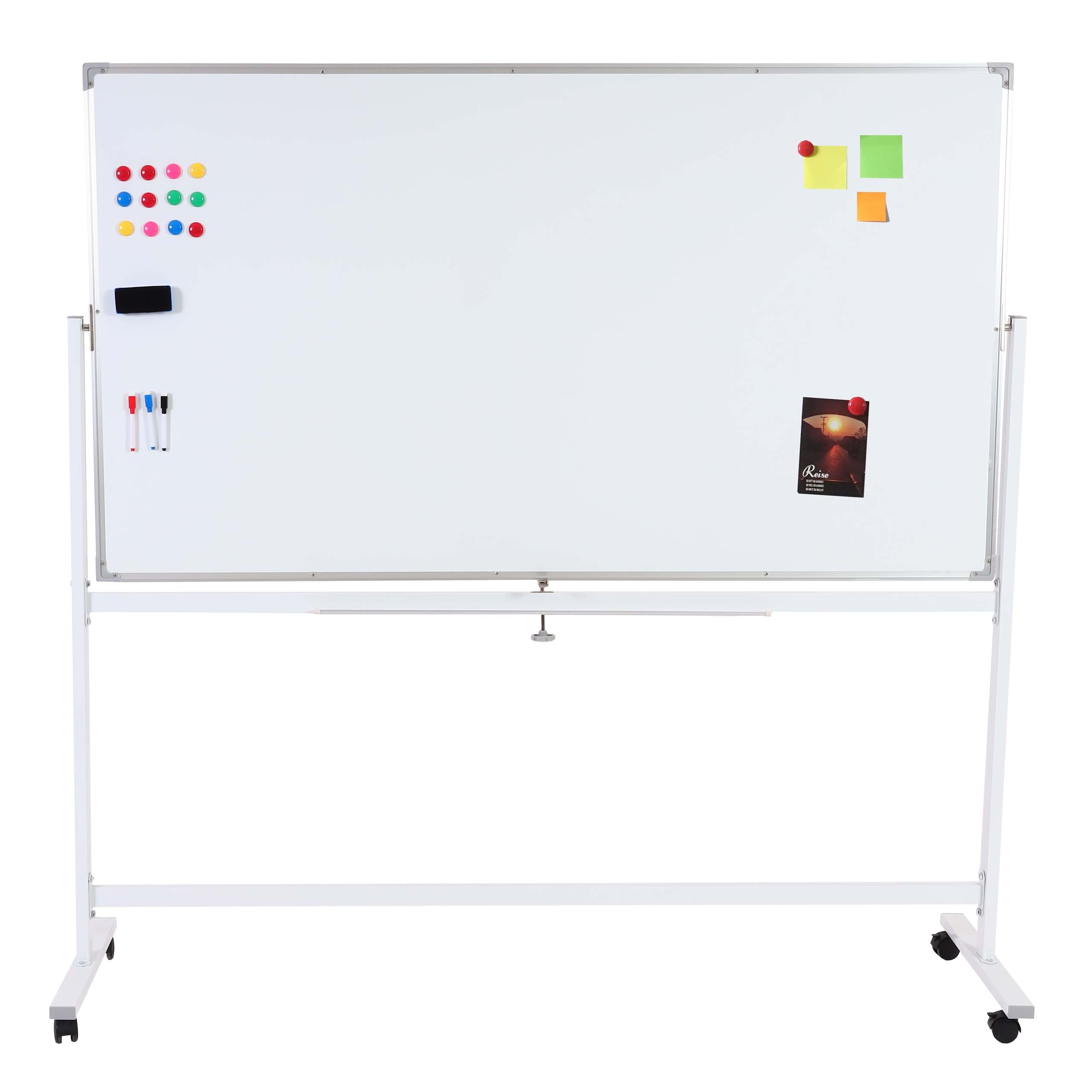 Mendler Whiteboard HWC-C85, mobil rollbar inkl. Zubehör -180x100cm