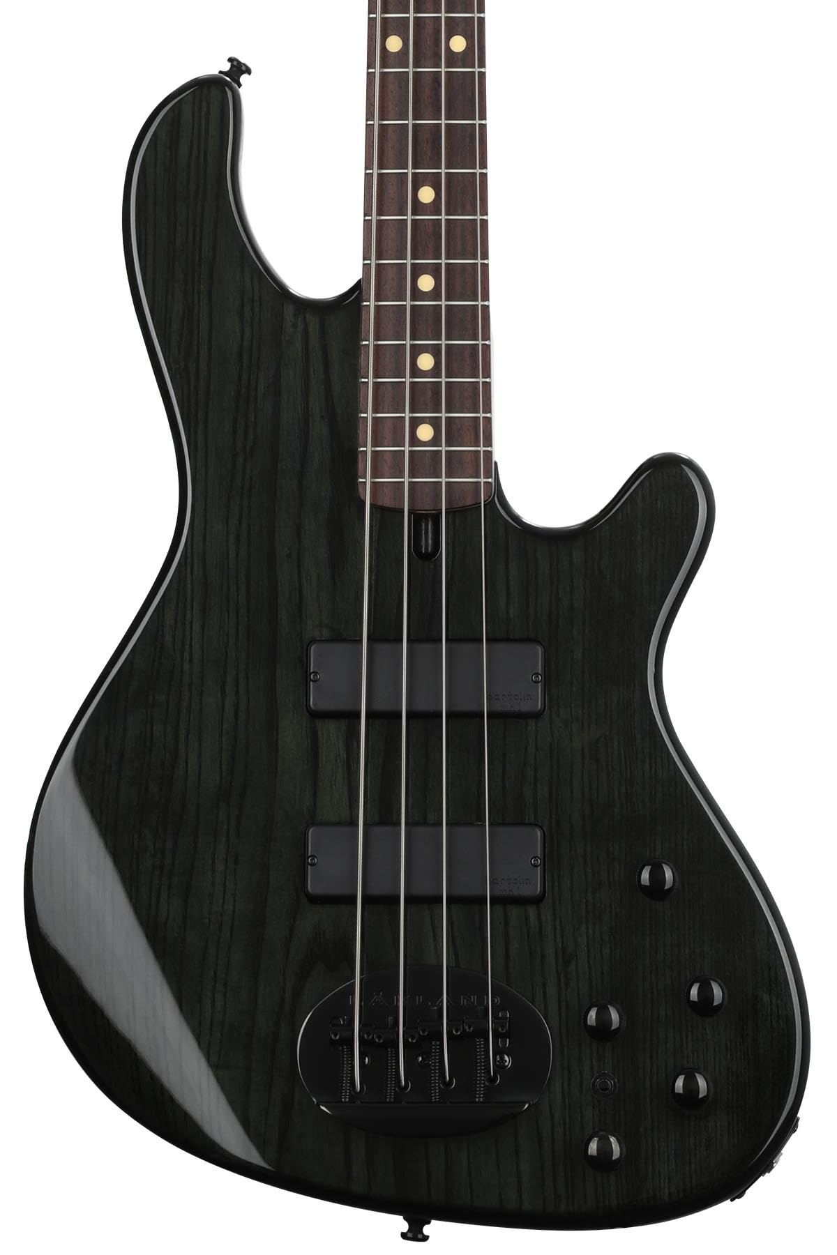 Lakland Skyline 44-OS Offset Bass Guitar - Trans Black with Rosewood Fingerboard