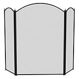 Fire Vida Selby - Protector contra Incendios de 3 Paneles, Metal, Color Negro