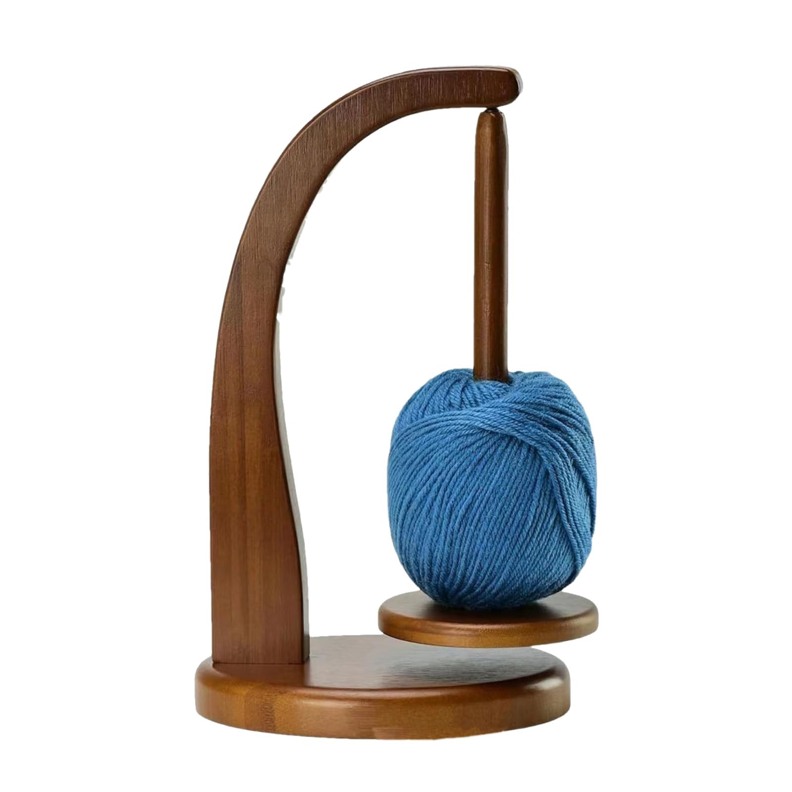 Buaak Yarn Holder, Wool Unwinder, Wooden Yarn Spinner Stand for Crocheting and Knitting, Wooden Yarn Stand, Knitting Accessories, for Grandma, Mother's Gift (Retro Color)