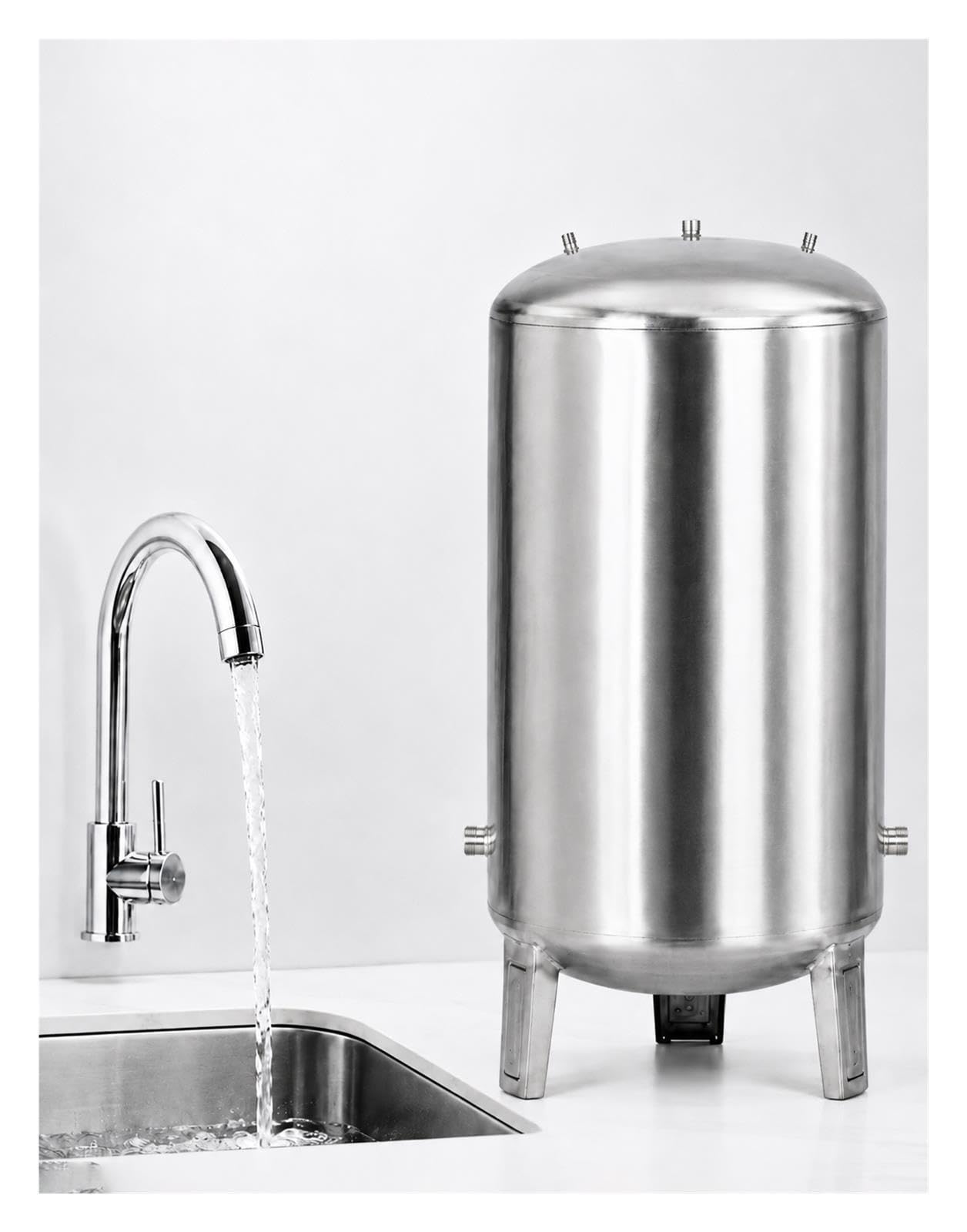 Depósito Presión Agua, Inox 304 para Bomba de Pozo con Accesorios