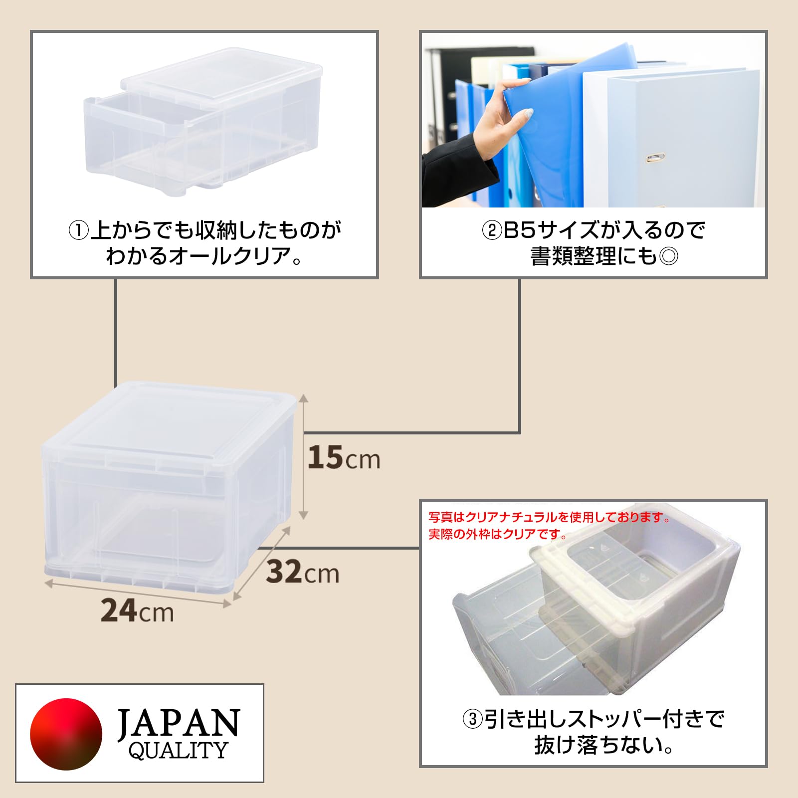Amazon｜天馬(Tenma) 中身が見えるシンプルな小物収納ケース 日本製