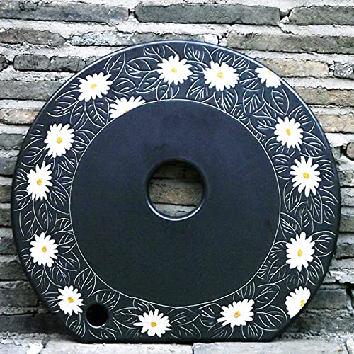Fregadero de pedestal de arcilla caolín hecho a mano con espejo, diseño independiente para decoración de tocador de hotel, hogar, baño, elegante y duradero