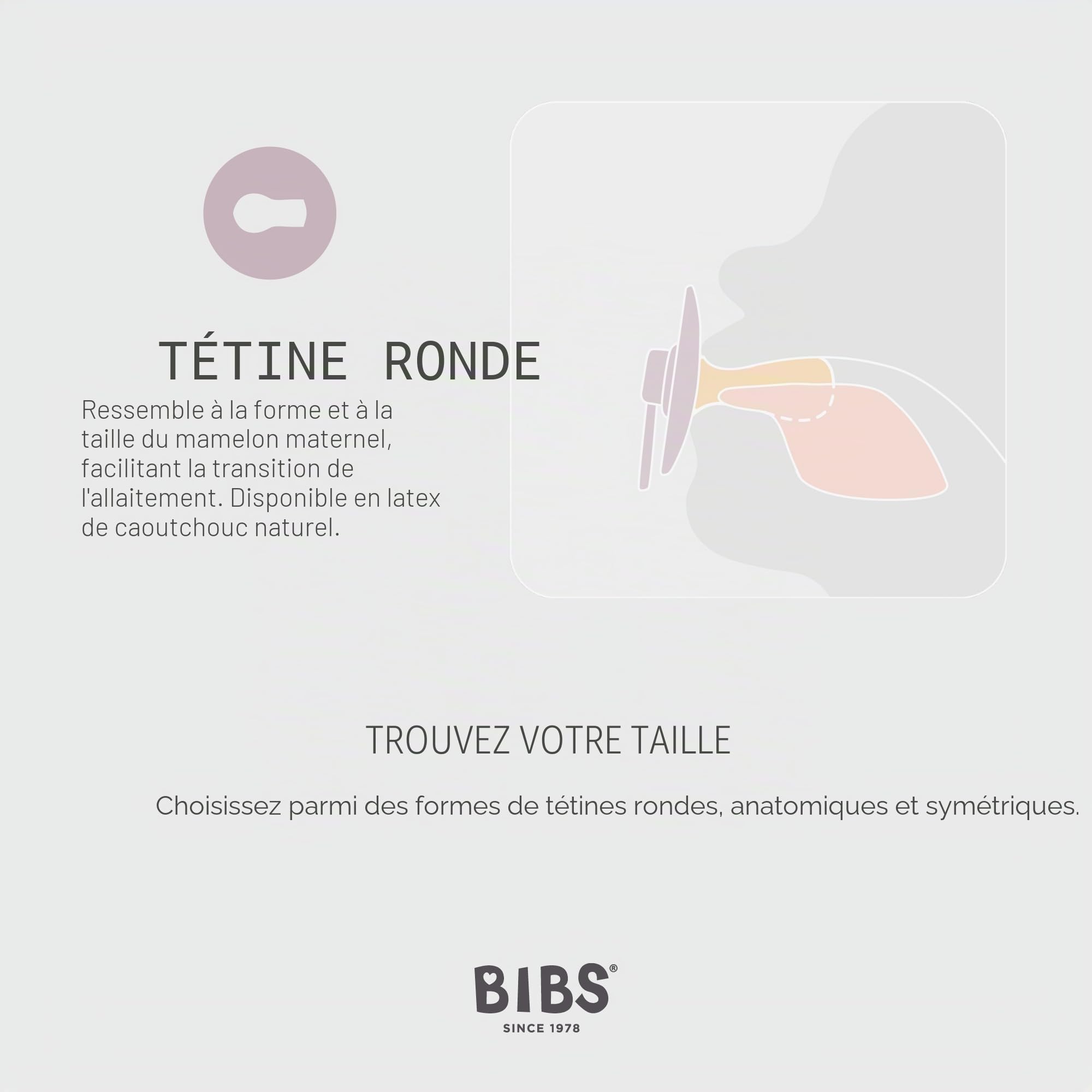BIBS Sucettes Lot de 2 Tétine Taille 3 Latex Naturel Blush/Sand