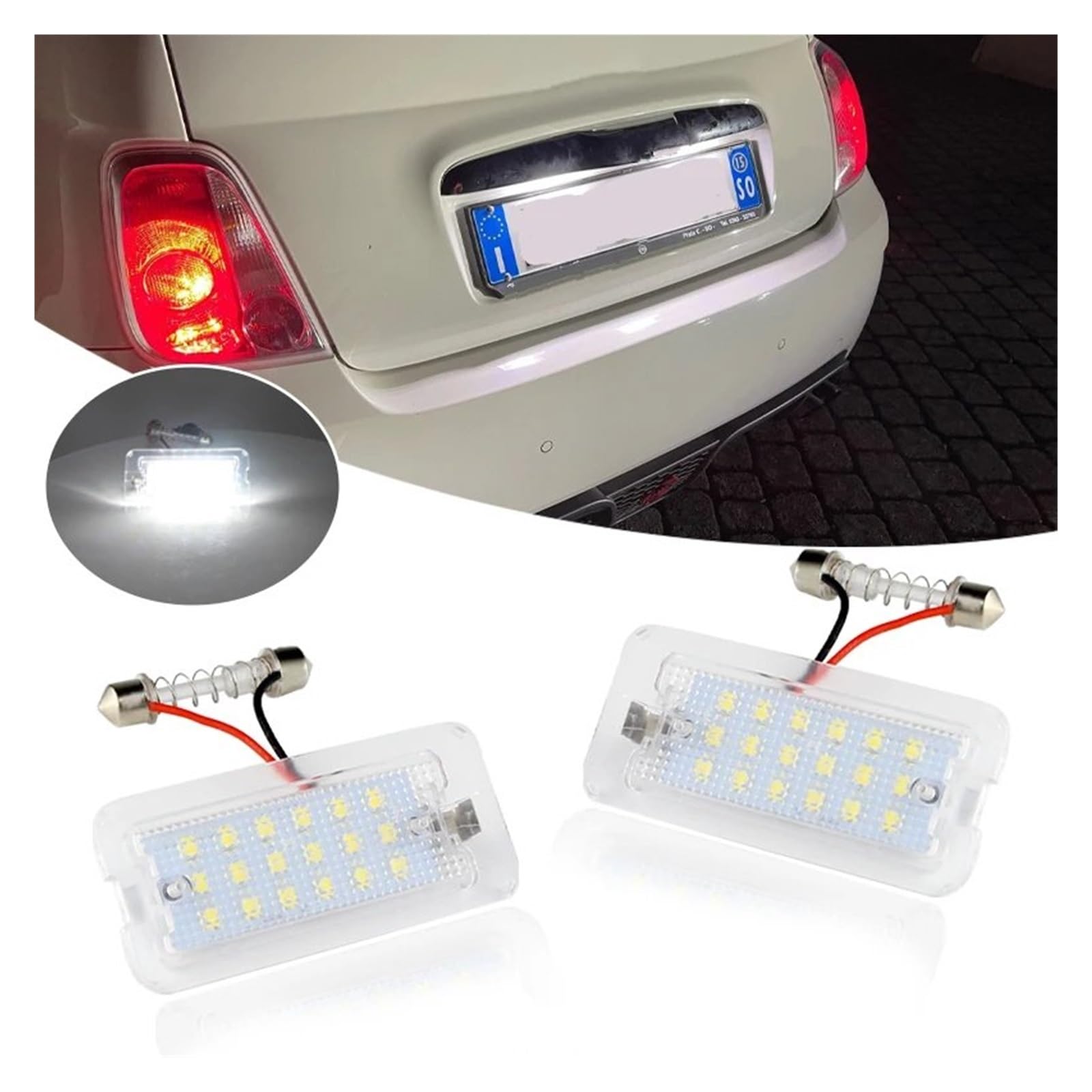 Amazon | ナンバー灯 用 フィアット 500 / アバルト 500 2007-2016 用