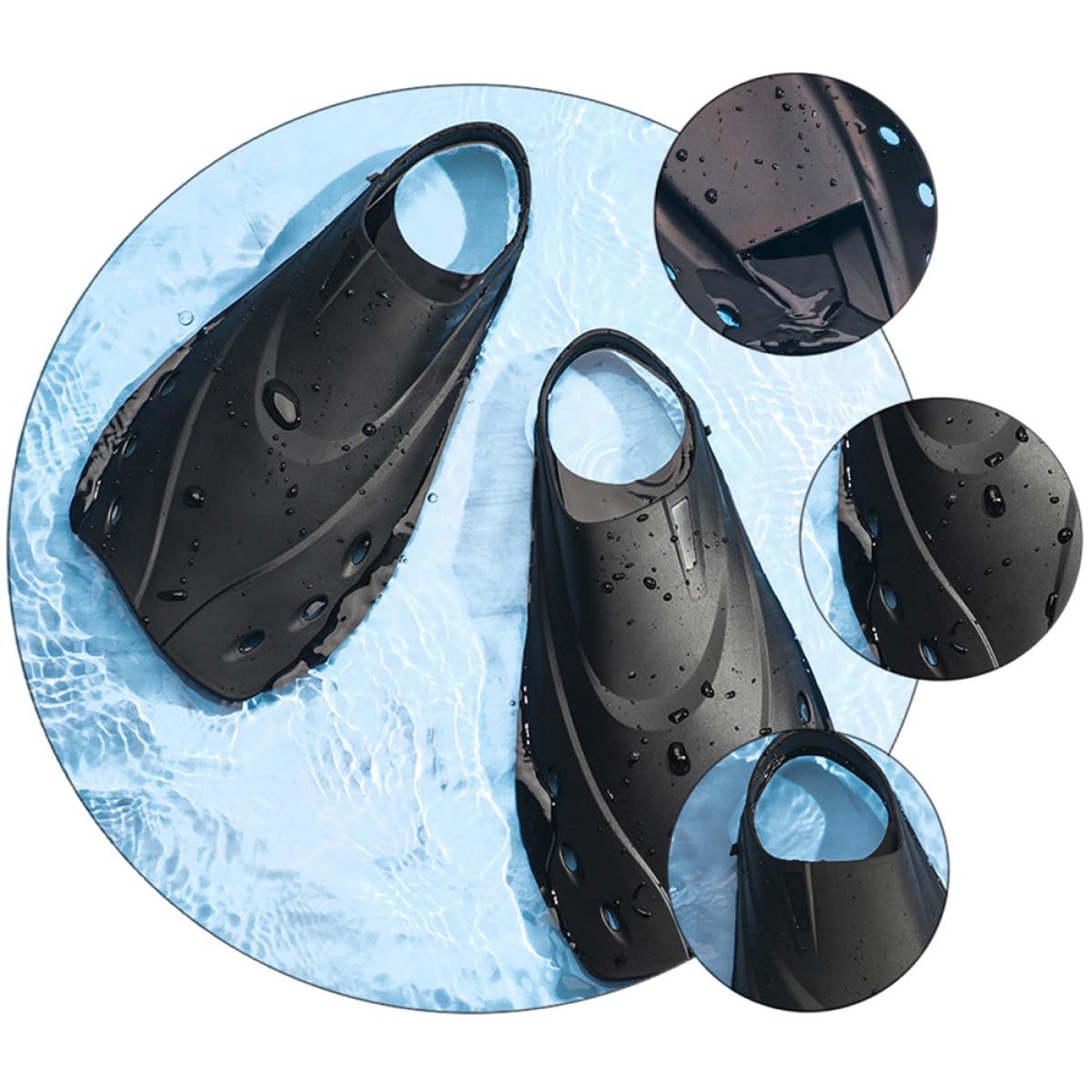 Verstellbare Kurze Schwimmflossen aus für Damen und Herren Leichte Tauchflossen für Sommerferien Flexibles Schwimmzubehör und Training Am Meer