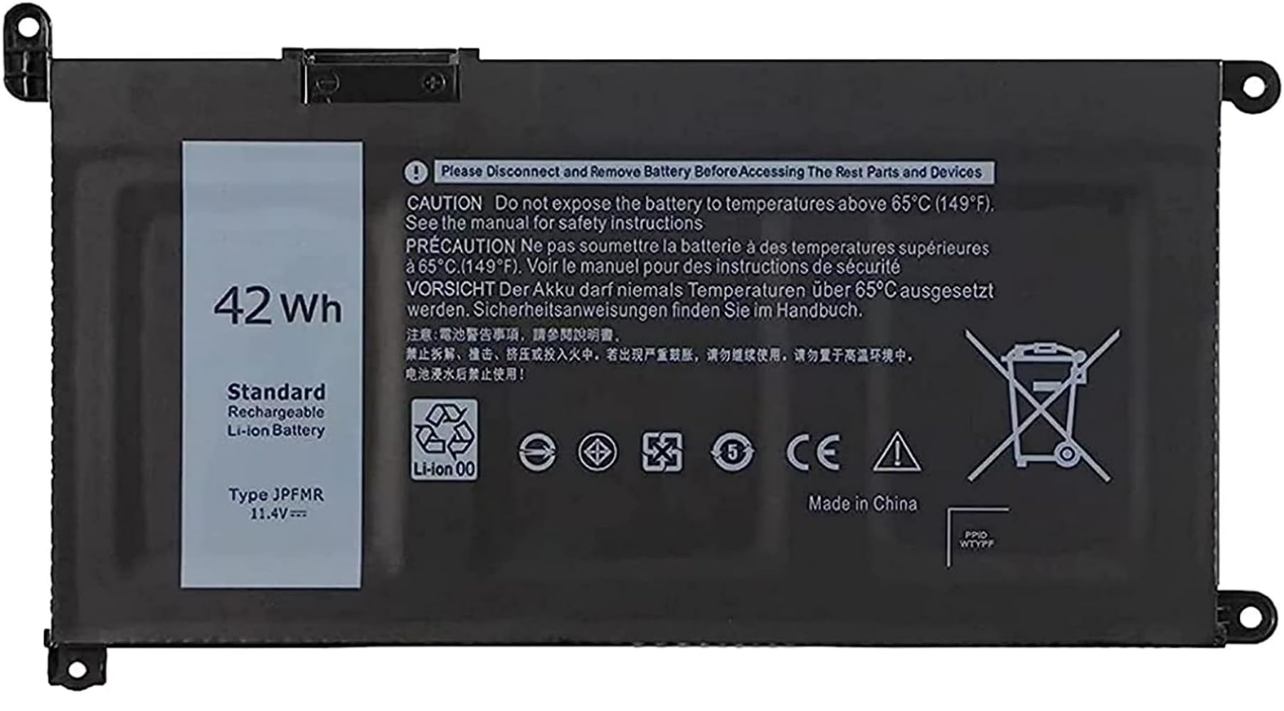 ASKC JPFMR Laptop Batería para DELL Chromebook 3400 3100 2-in-1