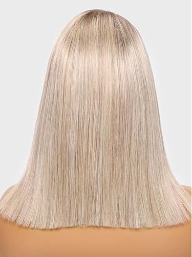 Miniatura 4 de UNICE Peluca de encaje 12A 13x5x1, parte en T, parte media, peluca corta y recta, peluca de cabello humano virgen brasileño, sin pegamento, pelucas