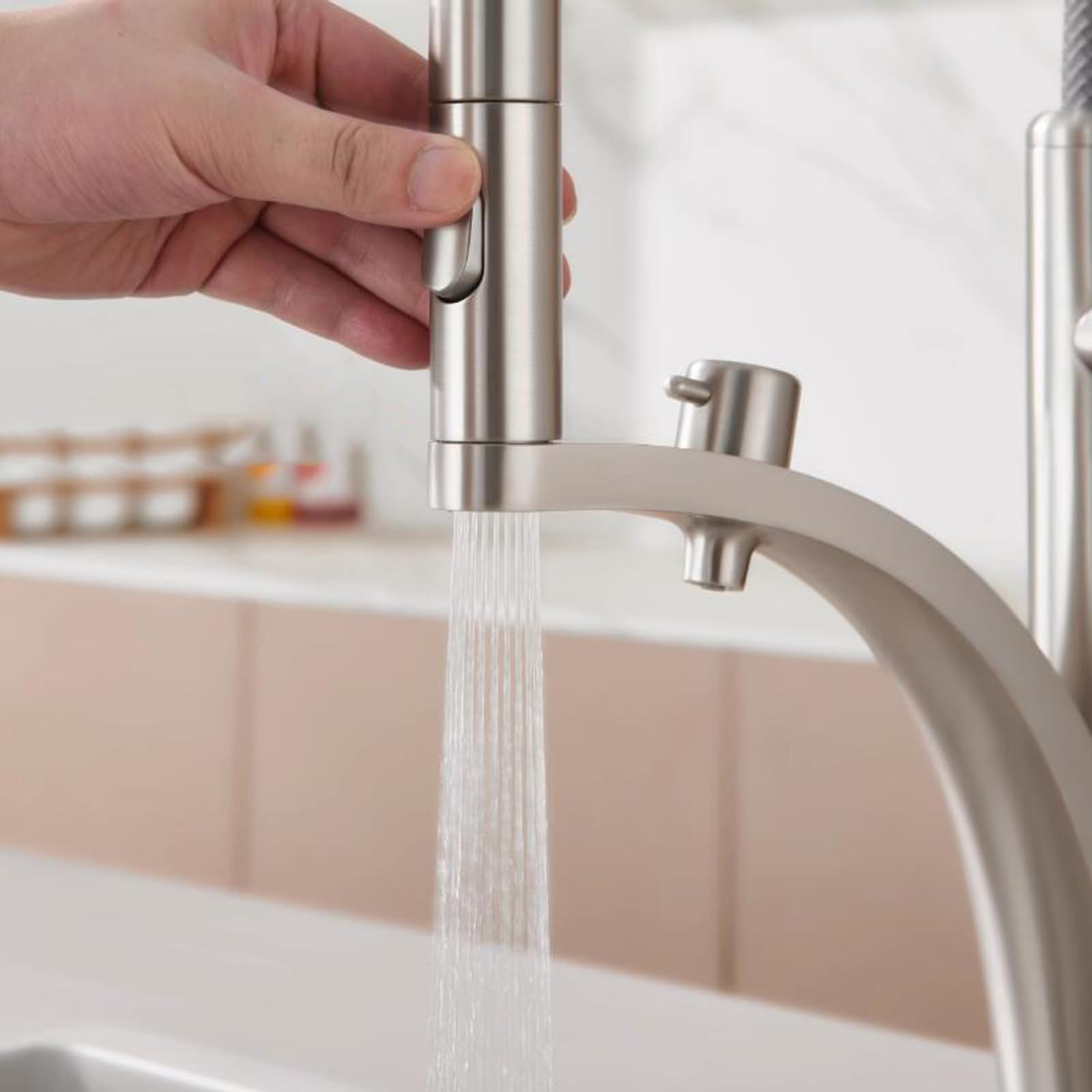 Flexibler 3-Wege-Wasserfilterhahn – Küchenarmatur aus gebürstetem Messing für einfache Filtration und verbesserte Hygiene