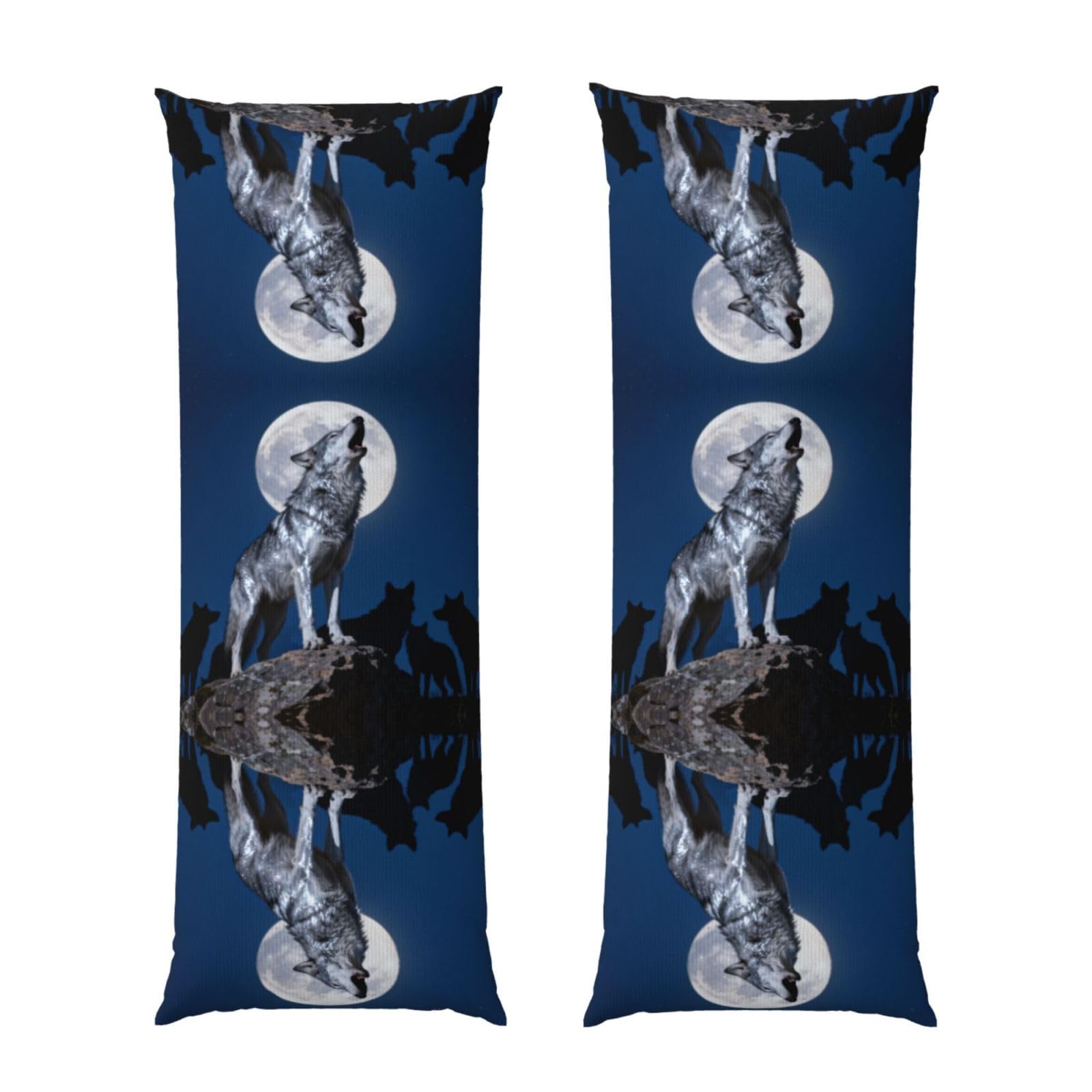 Wolf King Howl Body Pillowcase 20x60-Ultra Soft Plush Long Pillow Cover with Hidden Zip for Sleeping