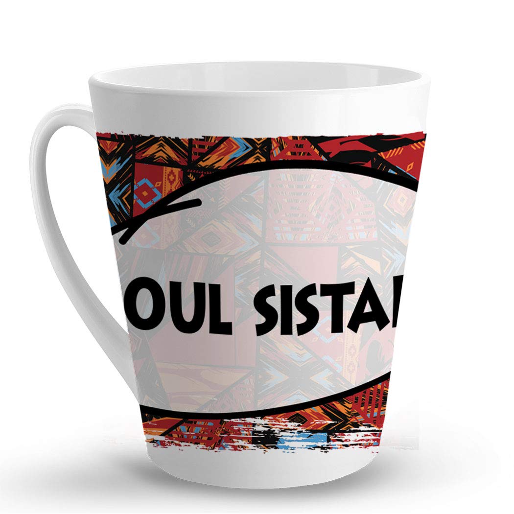 Makoroni - SOUL SISTAH Africa African - 12 Oz. Unique Ceramic Coffee Cup, LATTE MUG