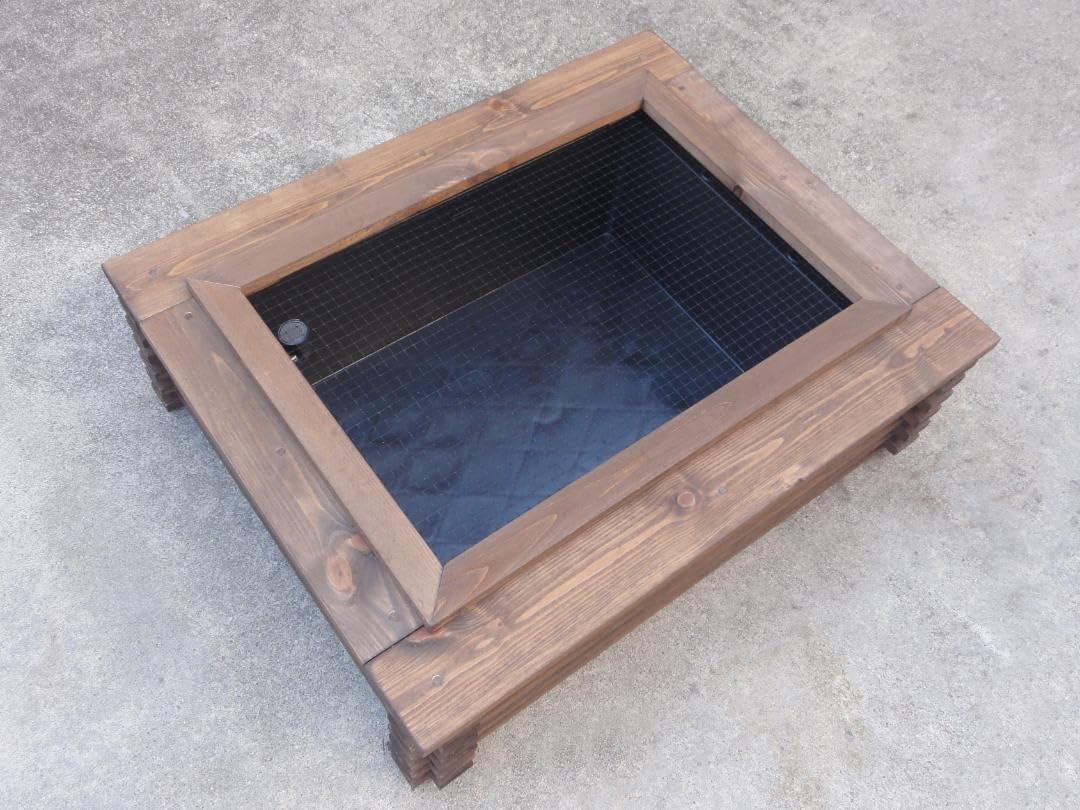 ビオトープ 40Ｌ　トロ舟木枠セット（フラット防鳥網付き）　メダカ・金魚飼育用 ビオトープ 40L トロ舟＆木枠セット（棚付き） メダカ・金魚飼育