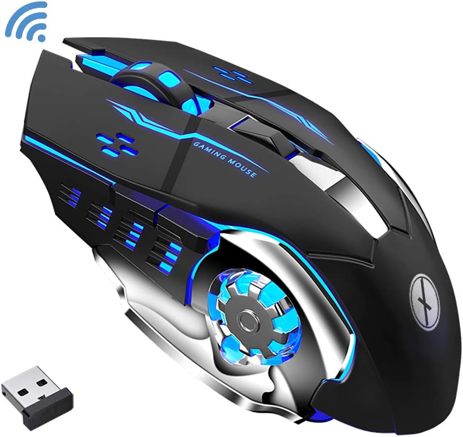 Xmate Zorro Pro 2.4GHz Wireless Gaming Mouse, 3200 DPI Optical Sensor, RGB Lighting, 6 Mechanical Buttons, 600mAh Rechargeable, Lightweight & Durable Mouse for PC/Laptop/Mac - (Black)