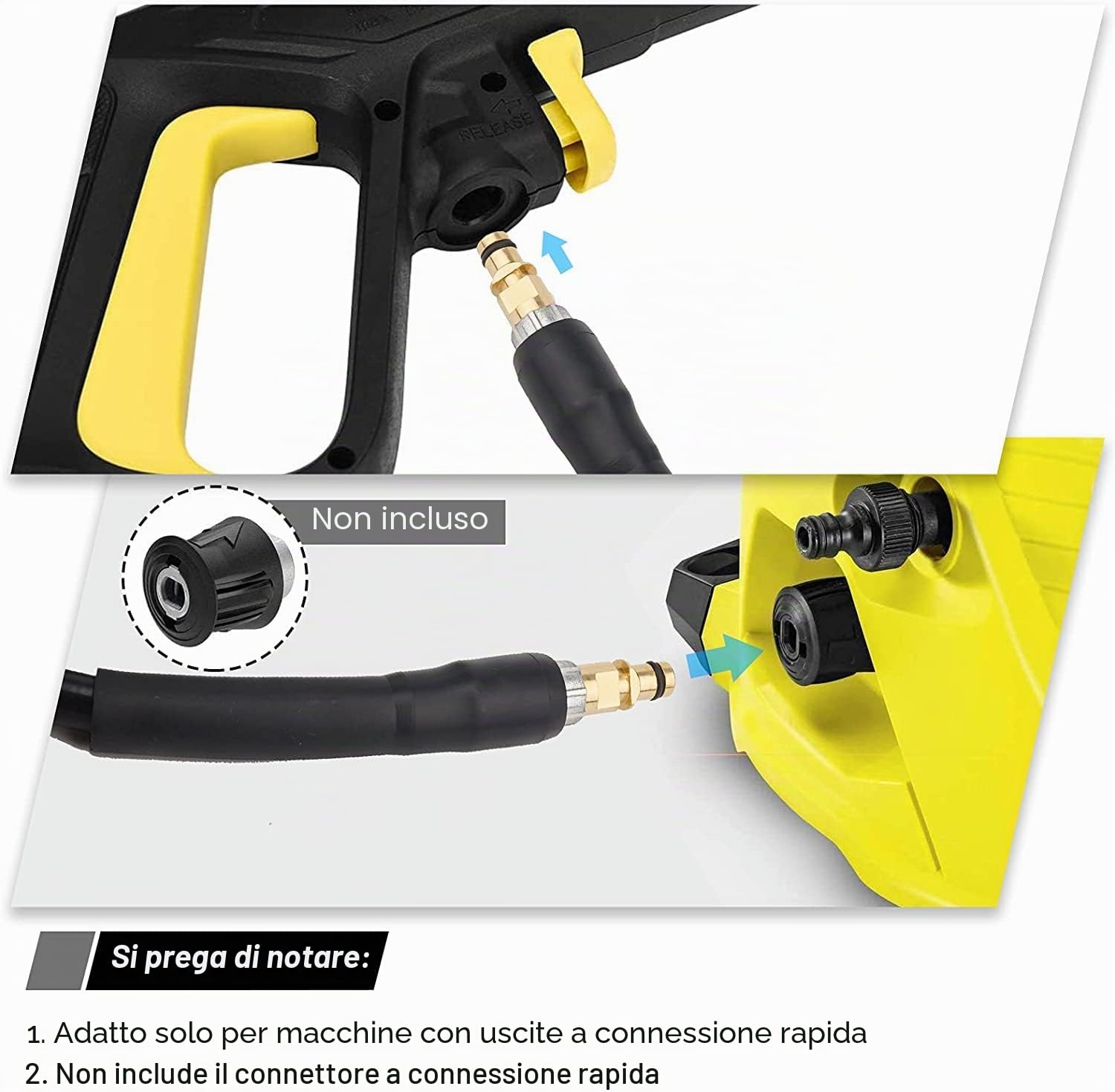 20M Tubo di prolunga per tubo ad alta pressione di ricambio per idropulitrici Karcher serie K K2 K3 K4 K5 K6 K7 Fare clic su Connettore rapido