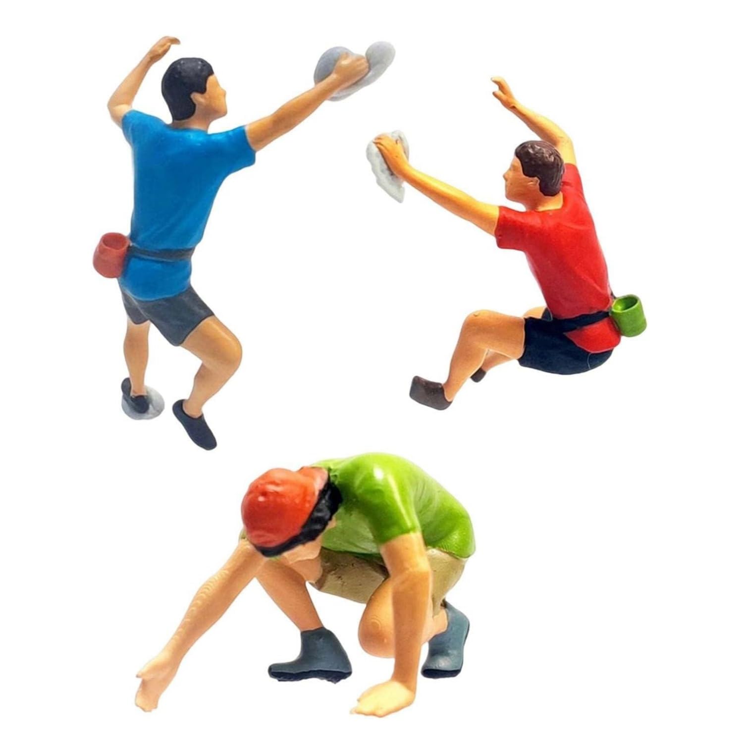 Easnea Miniature Rock Climber Sport Climbing People Figure Miniature Climber Mini Climbing Figures Micro Landscape Diorama Scenery Gauge People Model Decor for DIY Projects - 3pcs,1:64