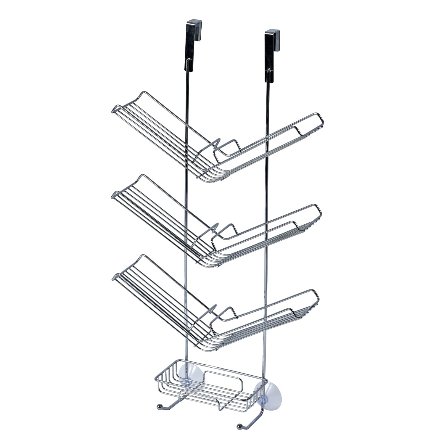 Showerdrape Hanging Over Door Screen Shower Caddy Rack Storage Bathroom Tidy Hook Chrome Modern, Atrium