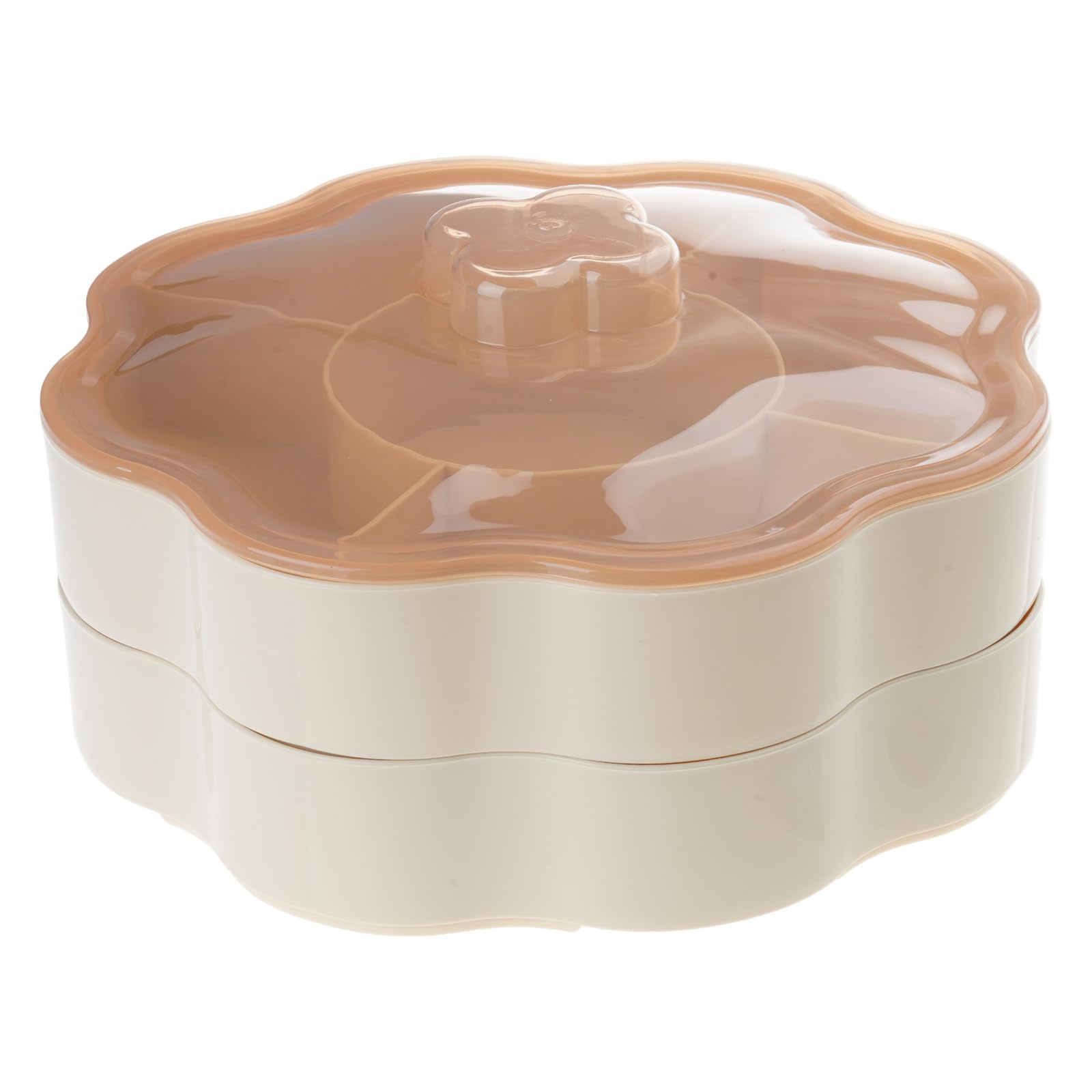 Tsophreniq Candy Storage Box with Lid Proof Snacks Organiser 5 Compartments Dry Fruit Holder Appetizer Serving Tray Snacks Storage Box