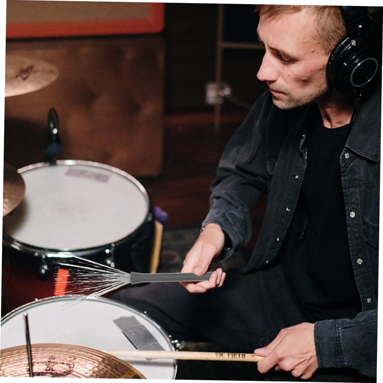 Kisangel 3pcs Drum Brushes: Professional Stainless Steel Wire Brushes With Drawstring Bag For Jazz Drums And Percussion Instruments