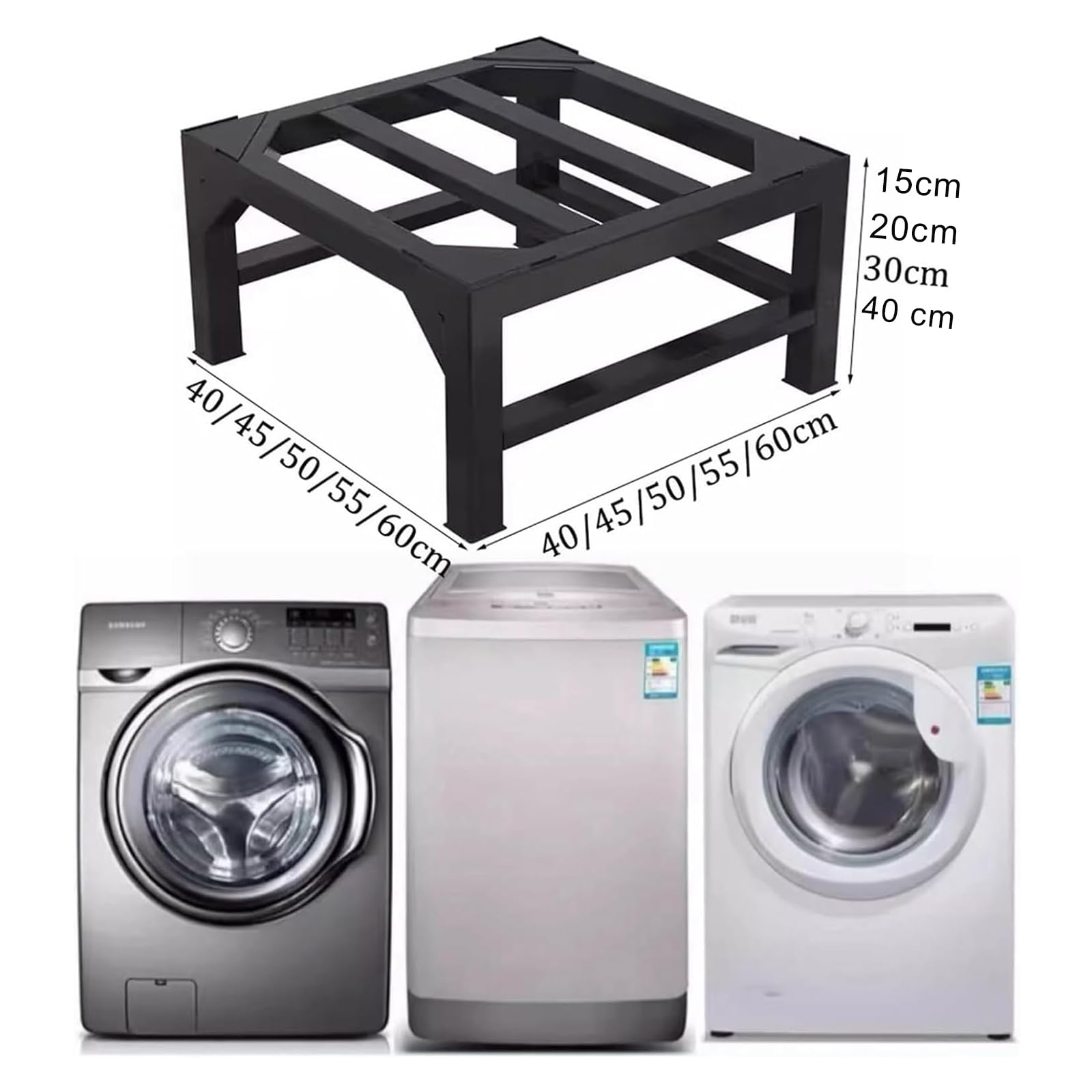 Podest FüR Waschmaschine Und Trockner Untergestell FüR Waschmaschine KüHlschrank ErhöHung Waschmaschinensockel Waschmaschinen Podest White 60x50x40cm