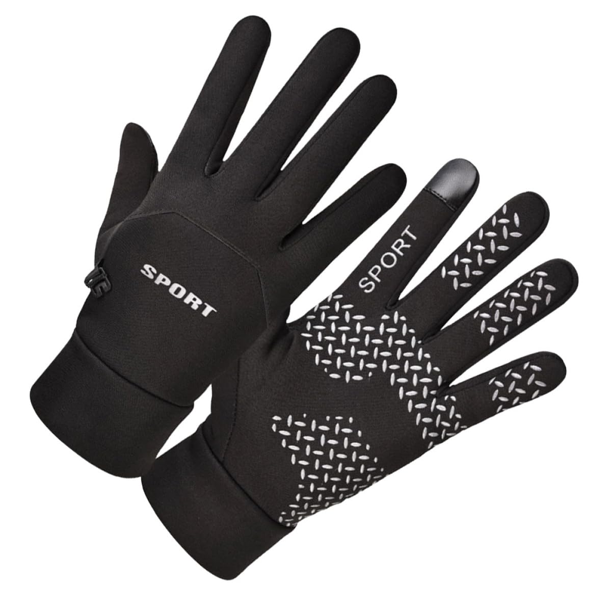 Guantes De Ciclismo Calentadores Accesorios Sin Dedos Poseedor Apretones Guantes De Dedo Guantes De Invierno Black