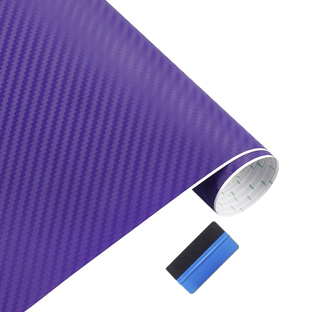 NewL 3D Carbon Fiber Vinyl Wrap Roll with Air Release Bubble Free Adhesive Film Contain Installation Tools (Silver, 30cm x 150cm) — view 14