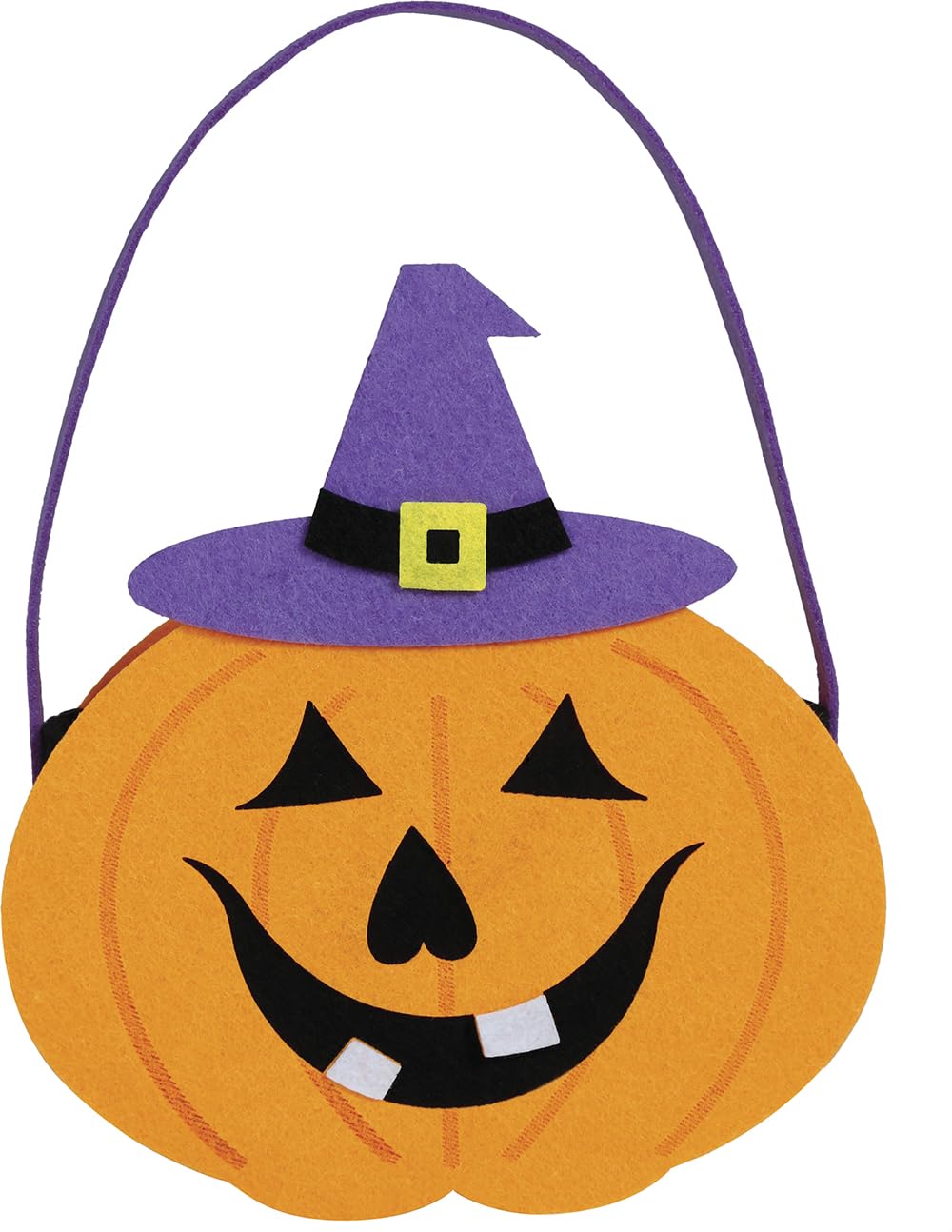 FIESTAS GUIRCA | Pumpkin Felt Basket (16x18 cm) - Trick or Treat Bucket and Halloween Decoration - Ideal Accessory for Parties and Celebrations - Suitable for Adults and Children - Orange