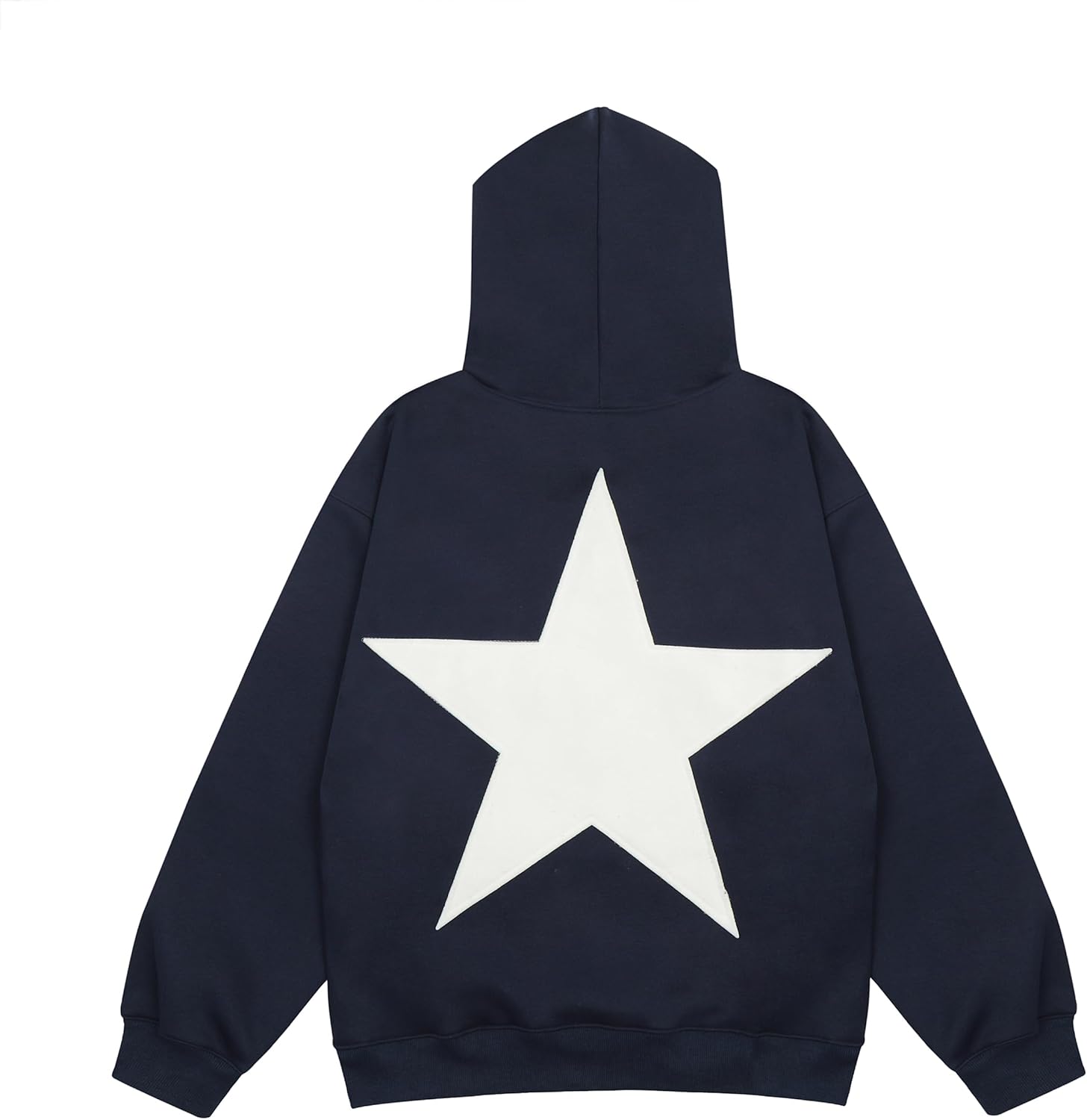SIMILAR TO..Vamtac Oversized Star Hoodie Embroidered Couple Graphic Hooded Sweatshirt Long Sleeve Pullover 2025 Fall Outfits Darkblue X-Small